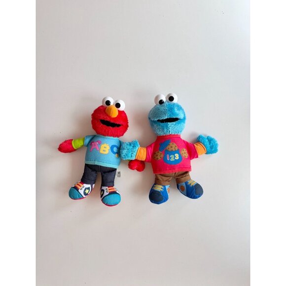 Pair of 2013 HASBRO Sesame Street Talking Elmo & Cookie Monster Plush Toys - Picture 1 of 11